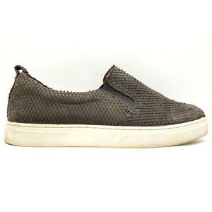 J. Shoes Povey Gray Snakeskin Print Leather Slip On Loafers Shoes Mens 44.5 / 11